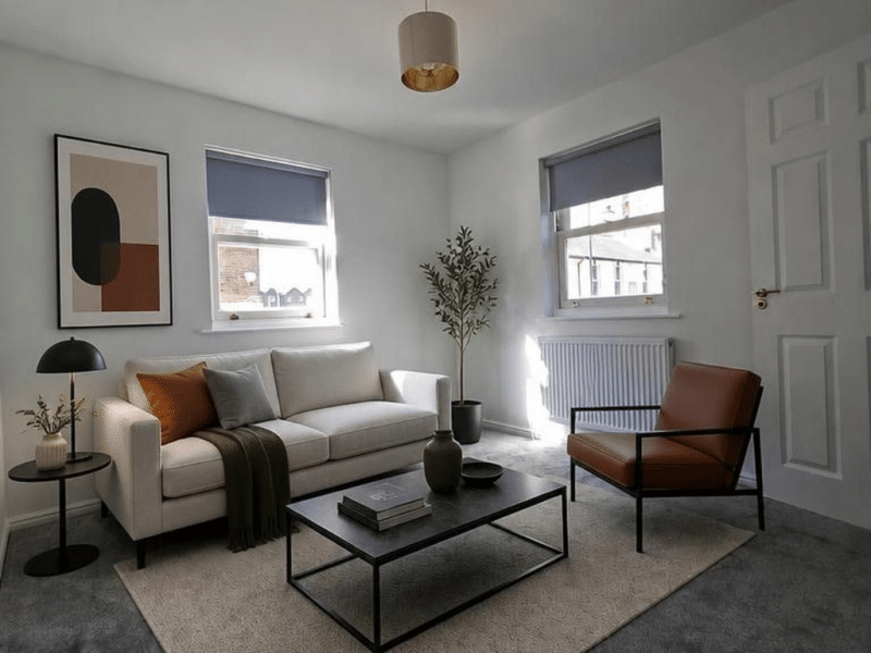 A well-presented living room in a Weir Bank Group flat in Maidenhead